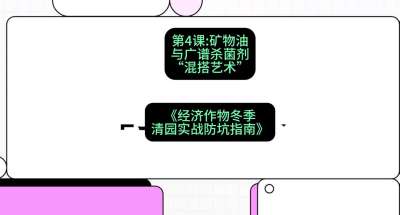 第4节：【替代方案】矿物油与广谱杀菌剂的&ldquo;混搭艺术&rdquo;，课程：《经济作物冬季清园&middot;实战防坑指南》#识农AI