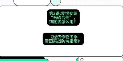 第3节：【核武药剂】爱恨交织的&ldquo;石硫合剂&rdquo;，到底该怎么用？，课程：《经济作物冬季清园&middot;实战防坑指南》#识农AI